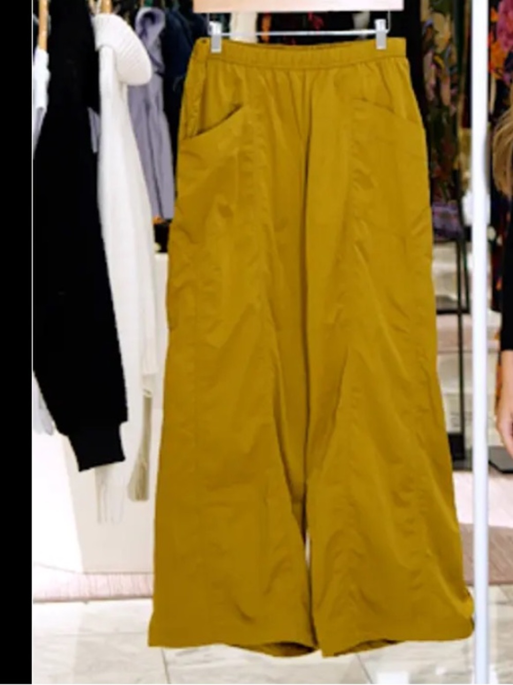 Free People Movement Off the Record Wide Leg Pants Chartreuse M New with tags